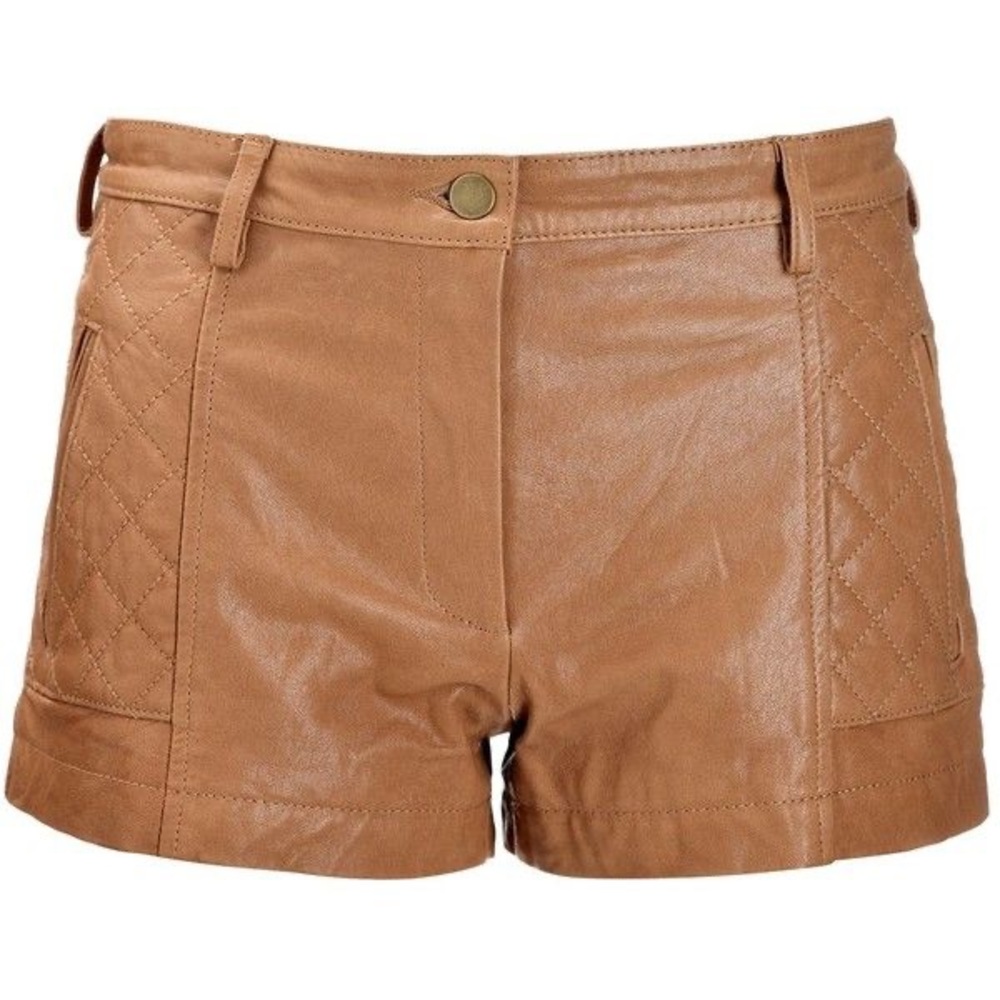 Thakoon Addition Lambskin Leather Quilted Shorts